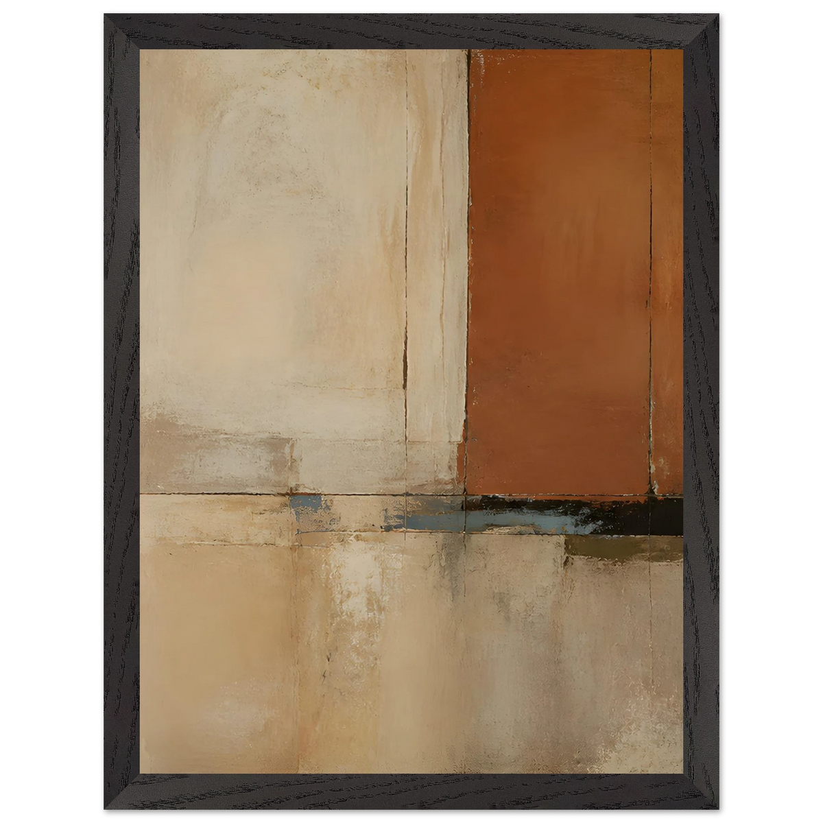 Terracotta Diptych, Panel I of II: two panels, terracotta and cream. Framed fine art print.