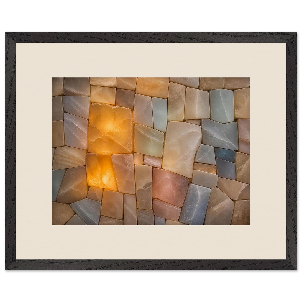 Stonelight: lumen and aura. Framed fine art print, alternate frame and size.
