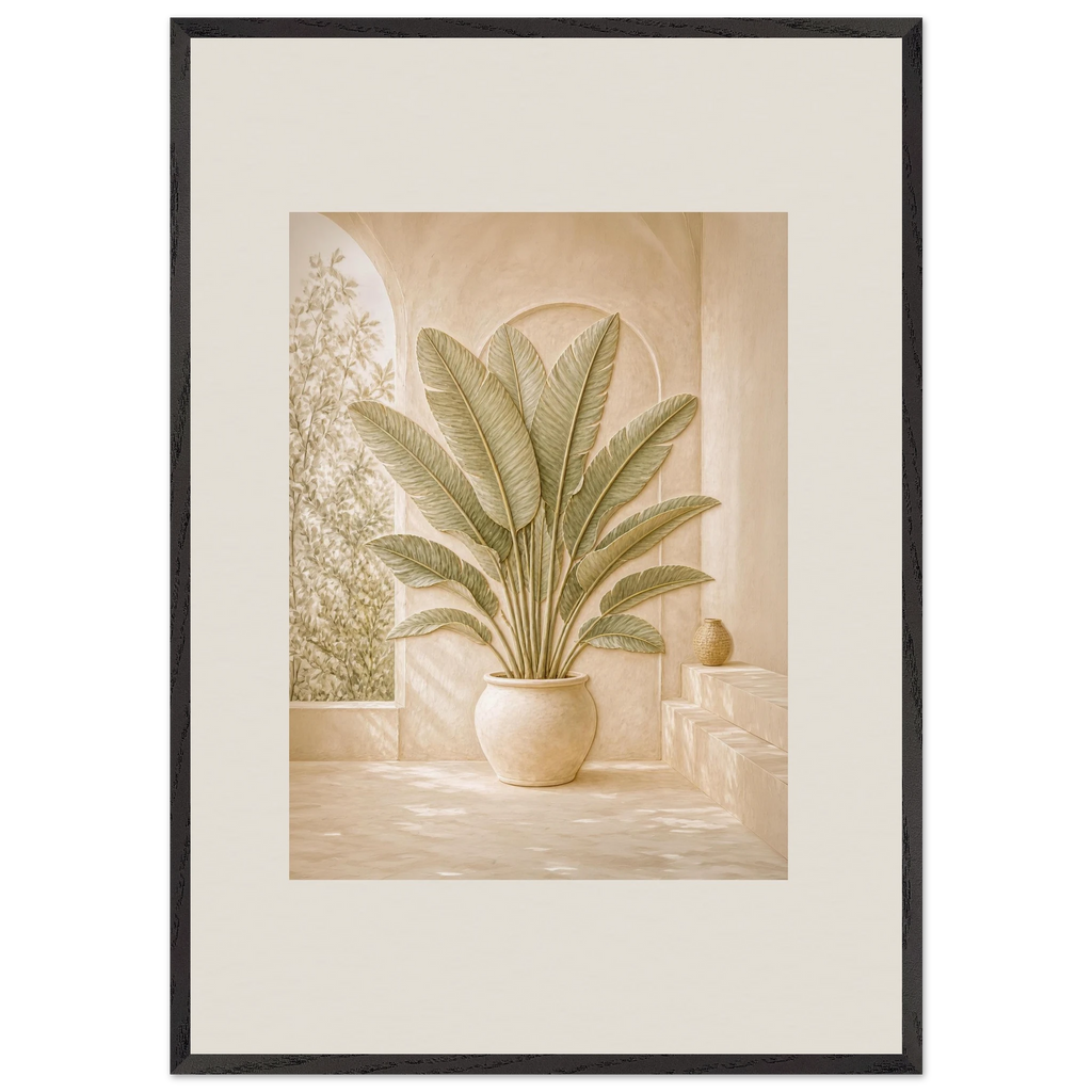 Courtyard Noon: landscape and sun. Framed fine art print by The Light Stays.