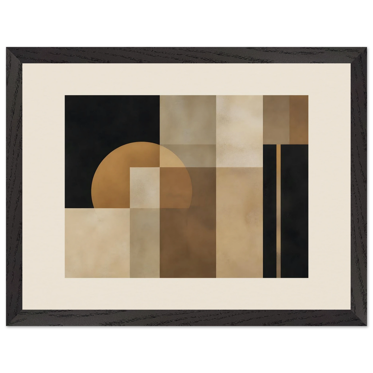 Bronze Architecture, geometric abstract, oxidized metal and texture. Archival framed fine art print shown framed.