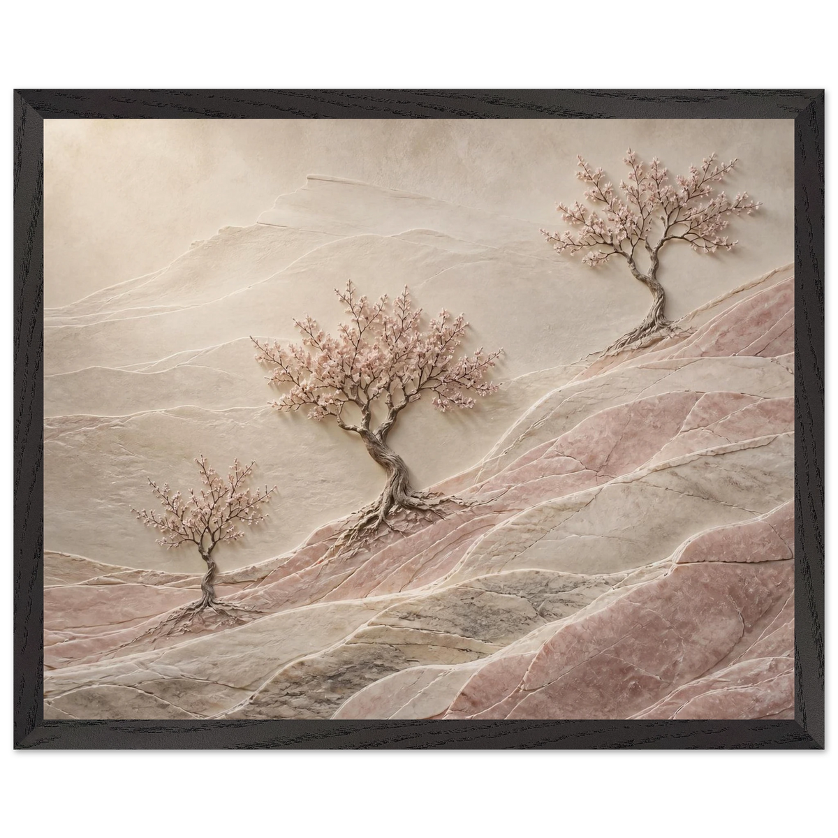 Blossom Terraces, flowers and botanical. Archival framed fine art print shown framed.