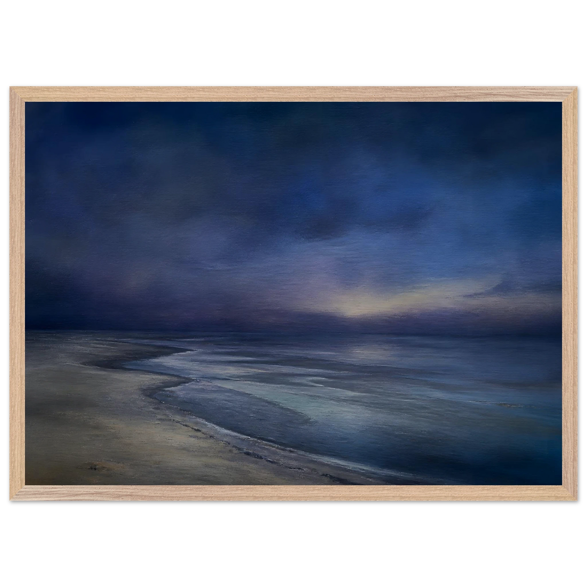 Blue Hour Shore, sea and coastal landscape. Archival framed fine art print shown framed.