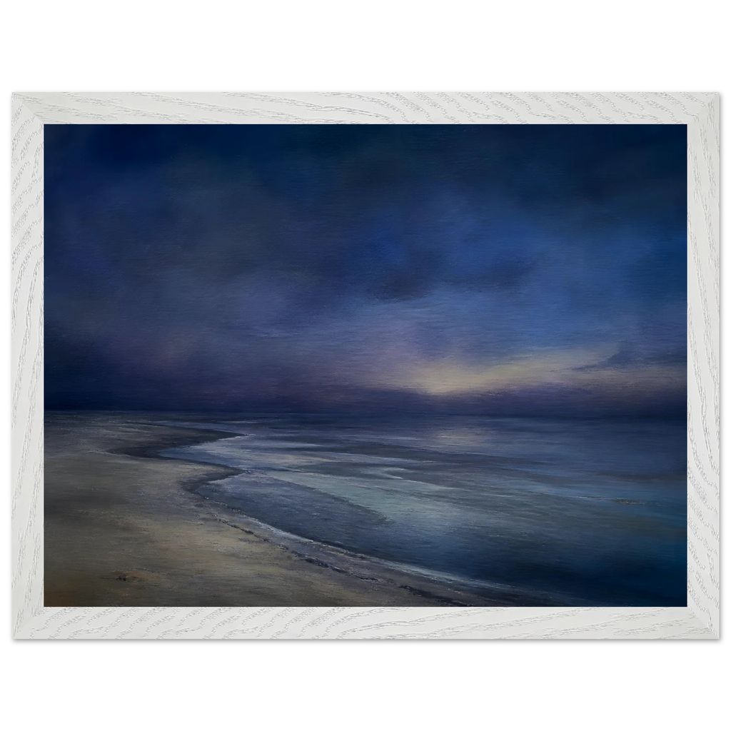 Blue Hour Shore, sea and coastal landscape. Archival framed fine art print shown framed.