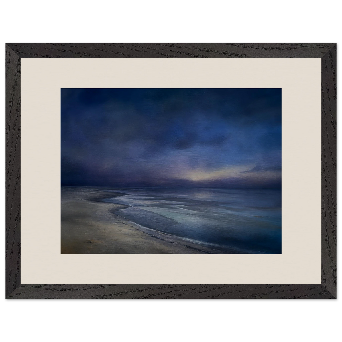 Blue Hour Shore: sea and coastal landscape. Framed fine art print.