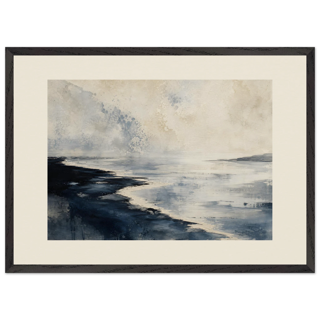 Tidal Ink, sea and coastal landscape. Archival framed fine art print shown framed.
