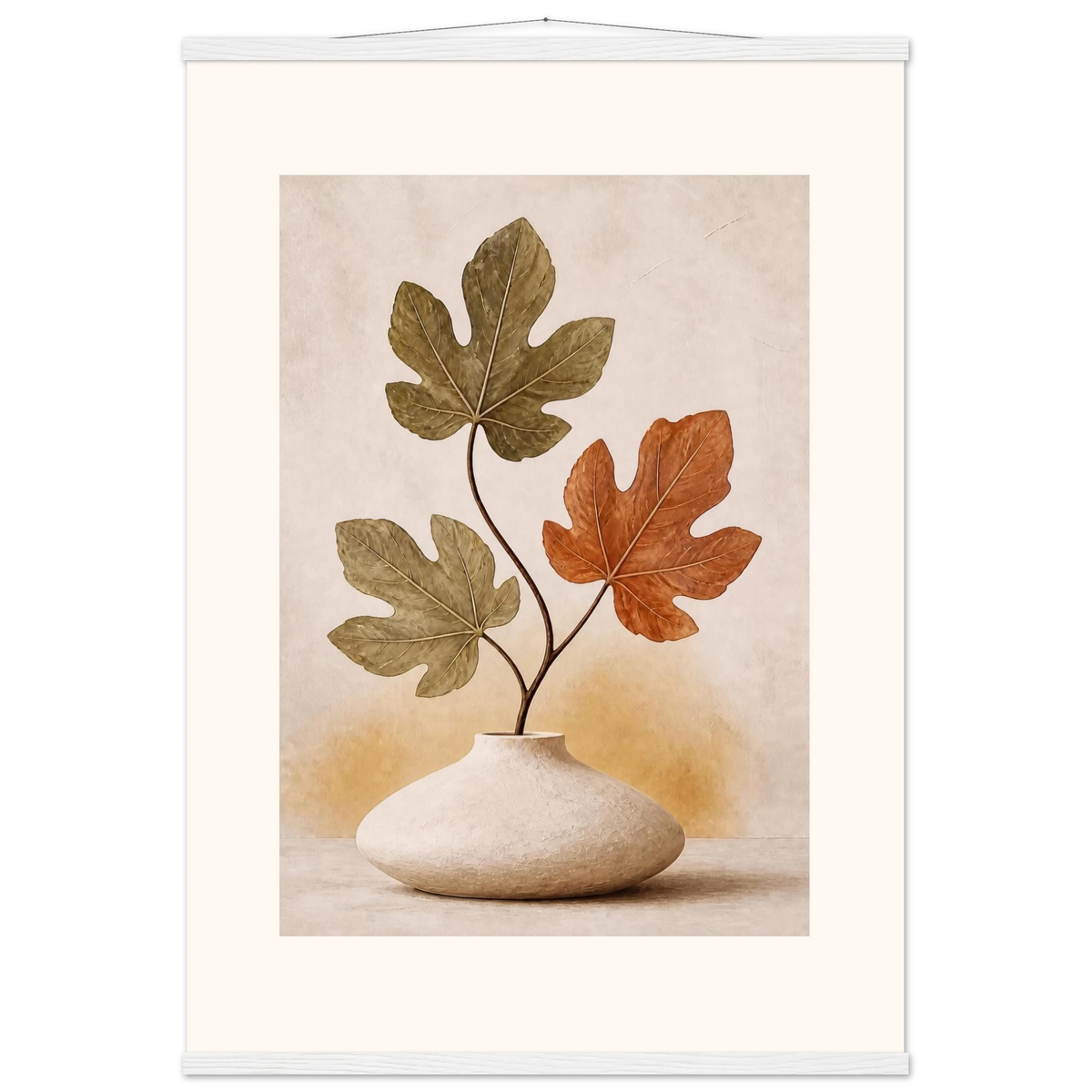 Fig Season: mediterranean and earth tones. Fine art poster, alternate frame and size.