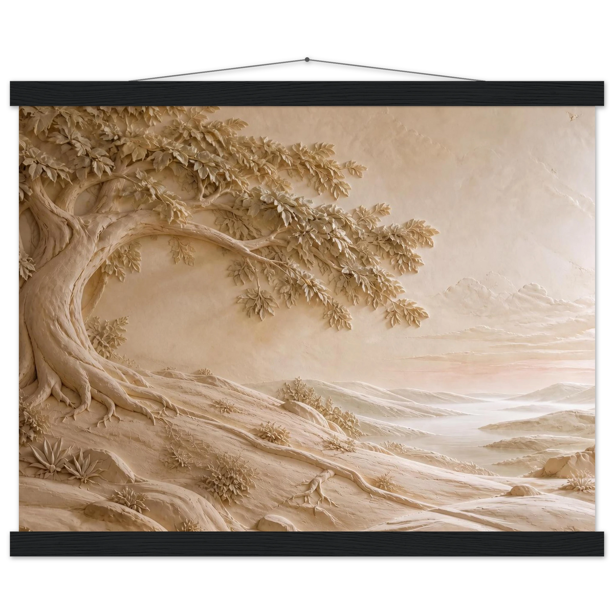 Sandstone Dawn: lumen and siena. Fine art poster, alternate frame and size.