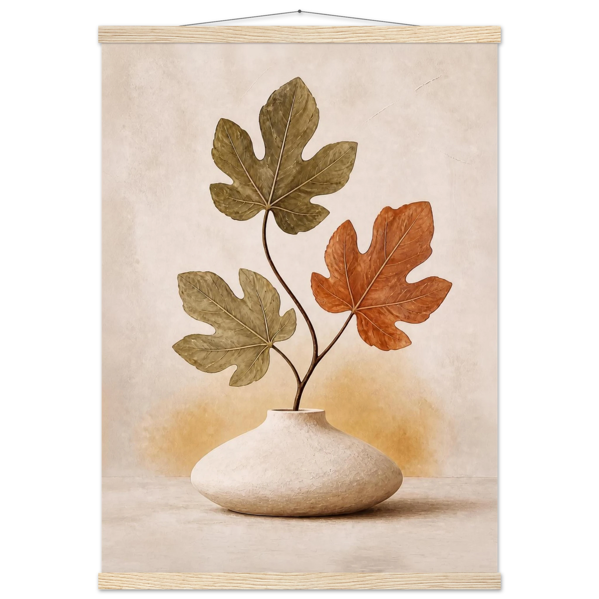 Fig Season: mediterranean and earth tones. Fine art poster, alternate frame and size.