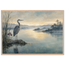 Heron at Dawn: japanese art and japandi. Museum-quality framed fine art print.