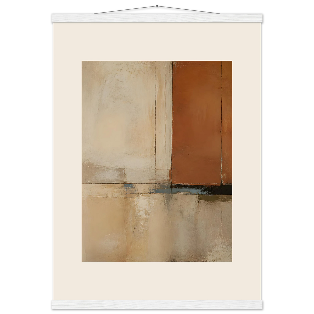 Terracotta Diptych, Panel I of II: two panels, terracotta and cream. Museum-quality fine art poster.