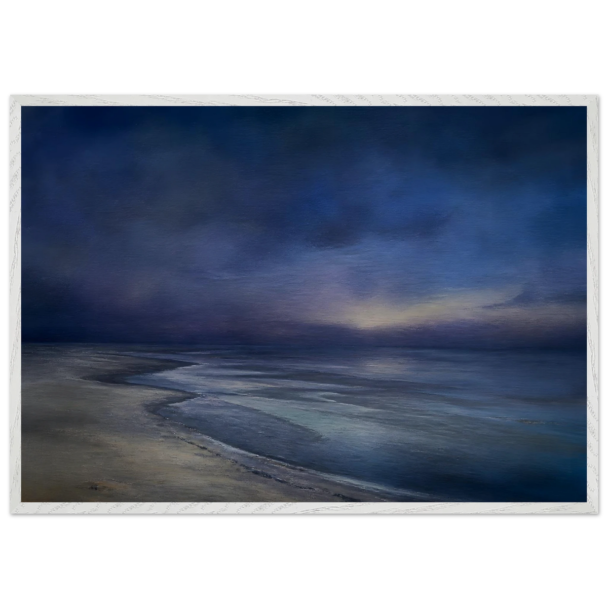 Blue Hour Shore: sea and coastal landscape. Framed fine art print by The Light Stays.