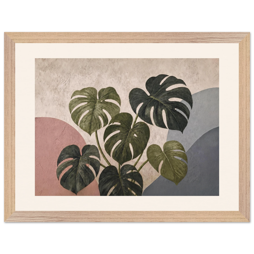 Monstera Sun, botanical and nature. Archival framed fine art print shown framed.