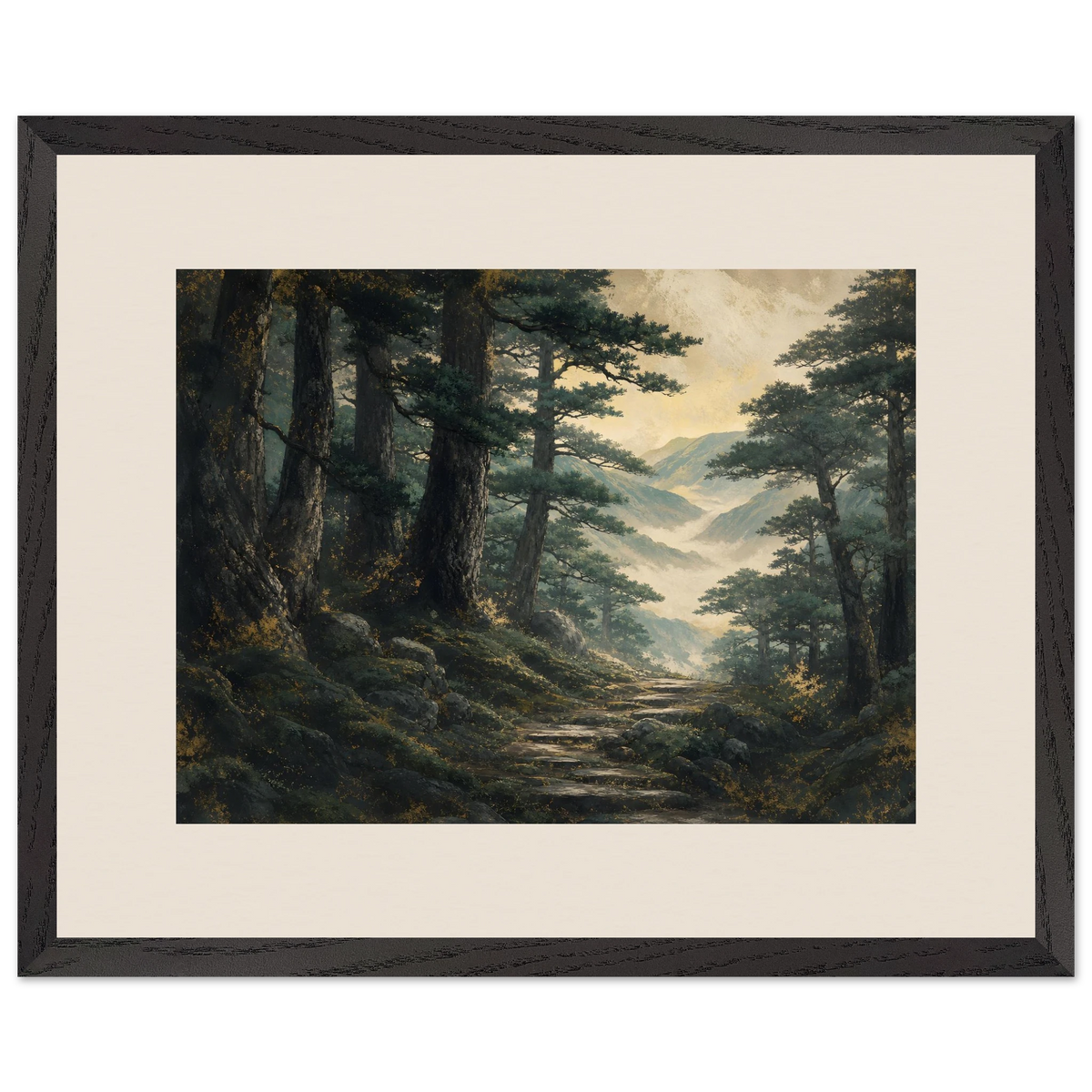 Cypress Passage: japanese art and japandi. Museum-quality framed fine art print.