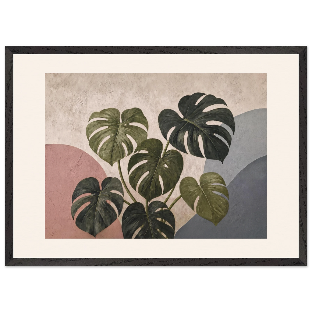 Monstera Sun: botanical and nature. Framed fine art print, alternate frame and size.