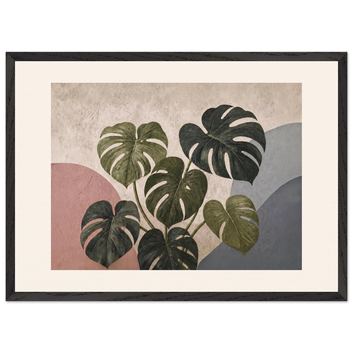 Monstera Sun: botanical and nature. Framed fine art print, alternate frame and size.