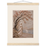 Spring Walk: impasto, lake and blossoming tree. Fine art poster.