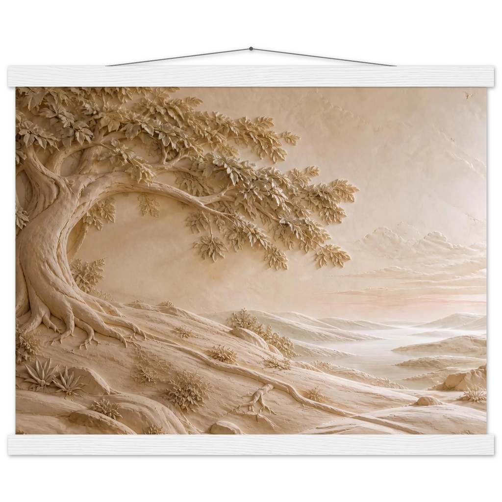 Sandstone Dawn: lumen and siena. Fine art poster by The Light Stays.