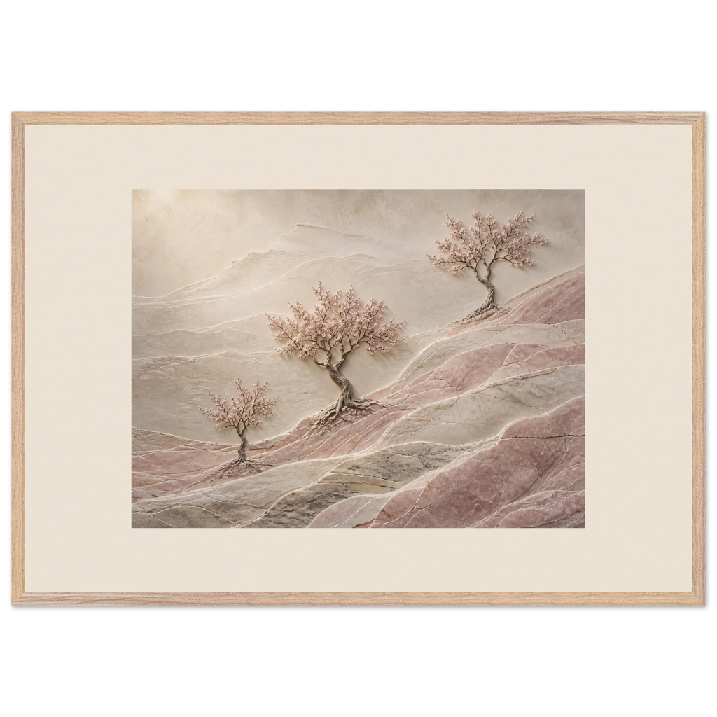 Blossom Terraces: flowers and botanical. Museum-quality framed fine art print.
