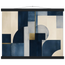 Blue Architecture: geometric abstract, blue and cream. Museum-quality fine art poster.