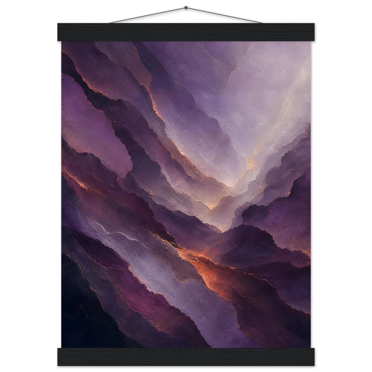 Violet Infinity: moon and night. Fine art poster, alternate frame and size.
