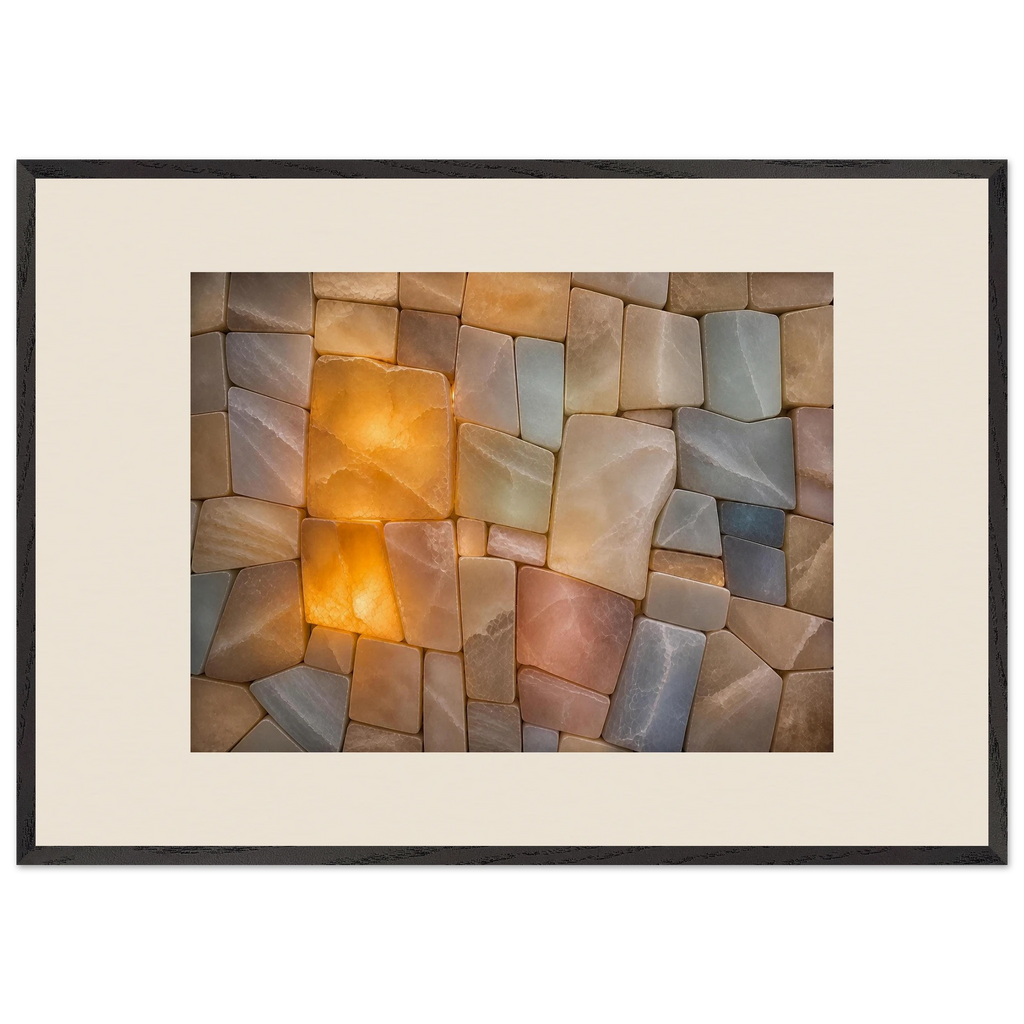 Stonelight: lumen and aura. Framed fine art print, alternate frame and size.
