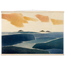 Amber and Indigo: abstract, coastline and color field. Fine art poster, alternate frame and size.