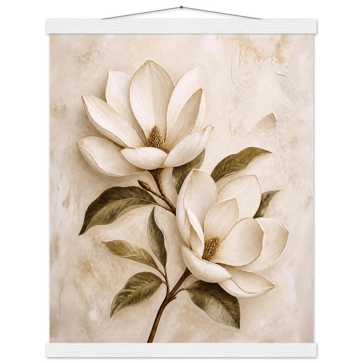 Gilded Magnolia: flowers and botanical. Fine art poster by The Light Stays.