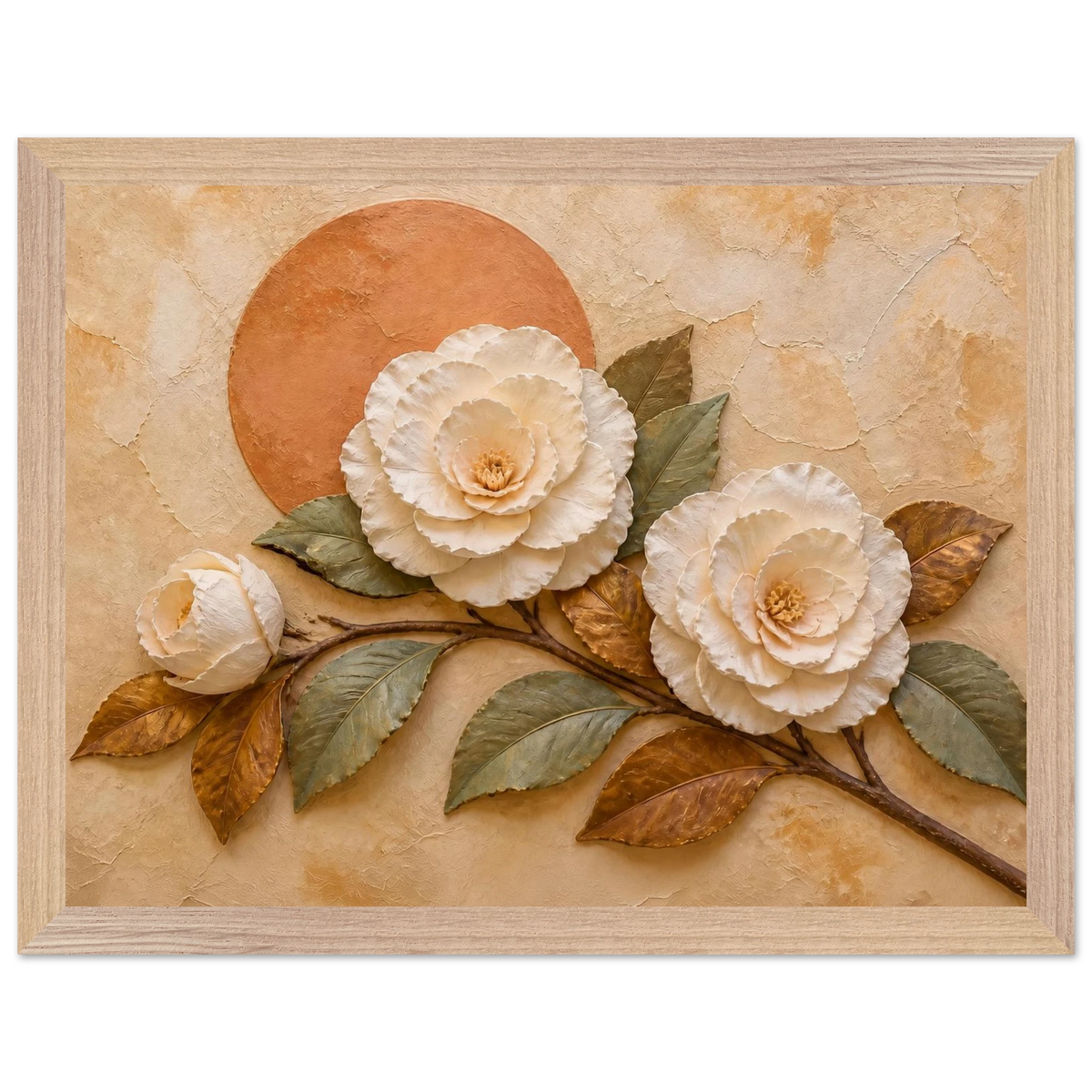 Camellia Eclipse: flowers and botanical. Museum-quality framed fine art print.