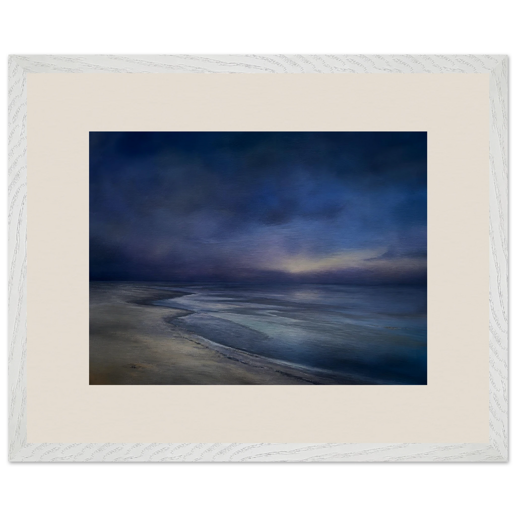 Blue Hour Shore: sea and coastal landscape. Framed fine art print by The Light Stays.