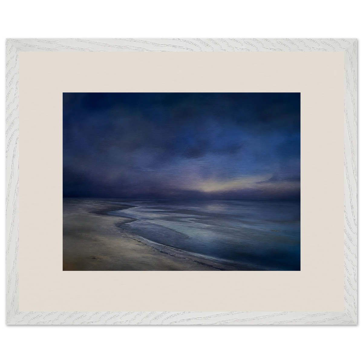Blue Hour Shore: sea and coastal landscape. Framed fine art print by The Light Stays.