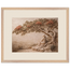 Under the Blossoms: impasto, figure and blossoming canopy. Framed fine art print, alternate frame and size.