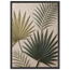 Carved Fronds: impasto, leaves and sand tones. Framed fine art print, alternate frame and size.