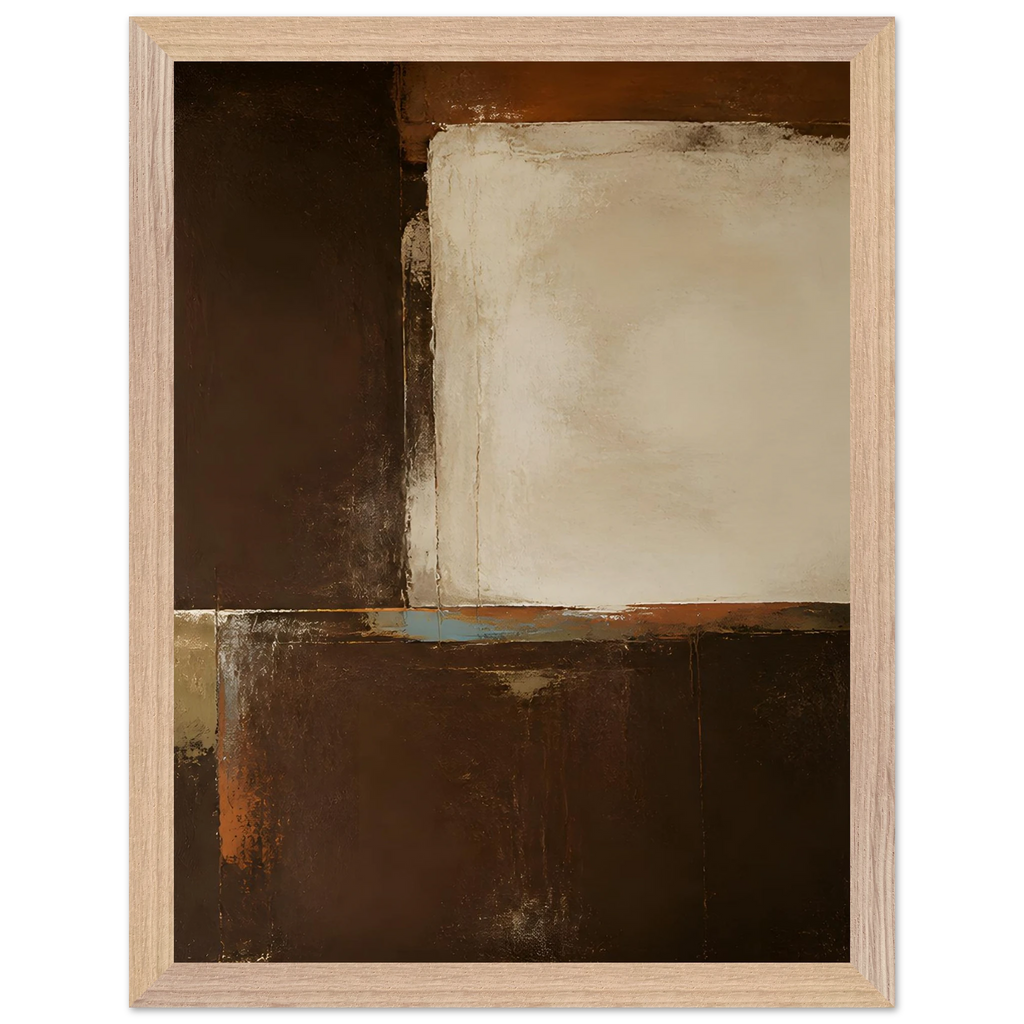 Terracotta Diptych, Panel II of II, two panels, terracotta and cream. Archival framed fine art print shown framed.