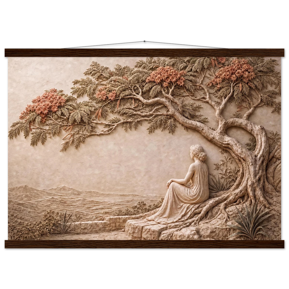 Under the Blossoms: petra and flora. Museum-quality fine art poster.