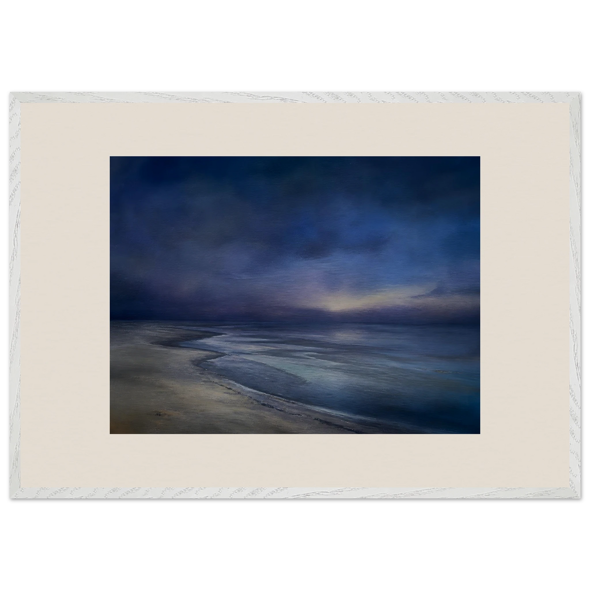 Blue Hour Shore, sea and coastal landscape. Archival framed fine art print shown framed.