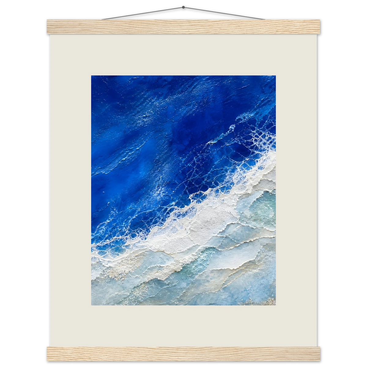 Cobalt Foam: abstract, cobalt and sea foam. Fine art poster by The Light Stays.