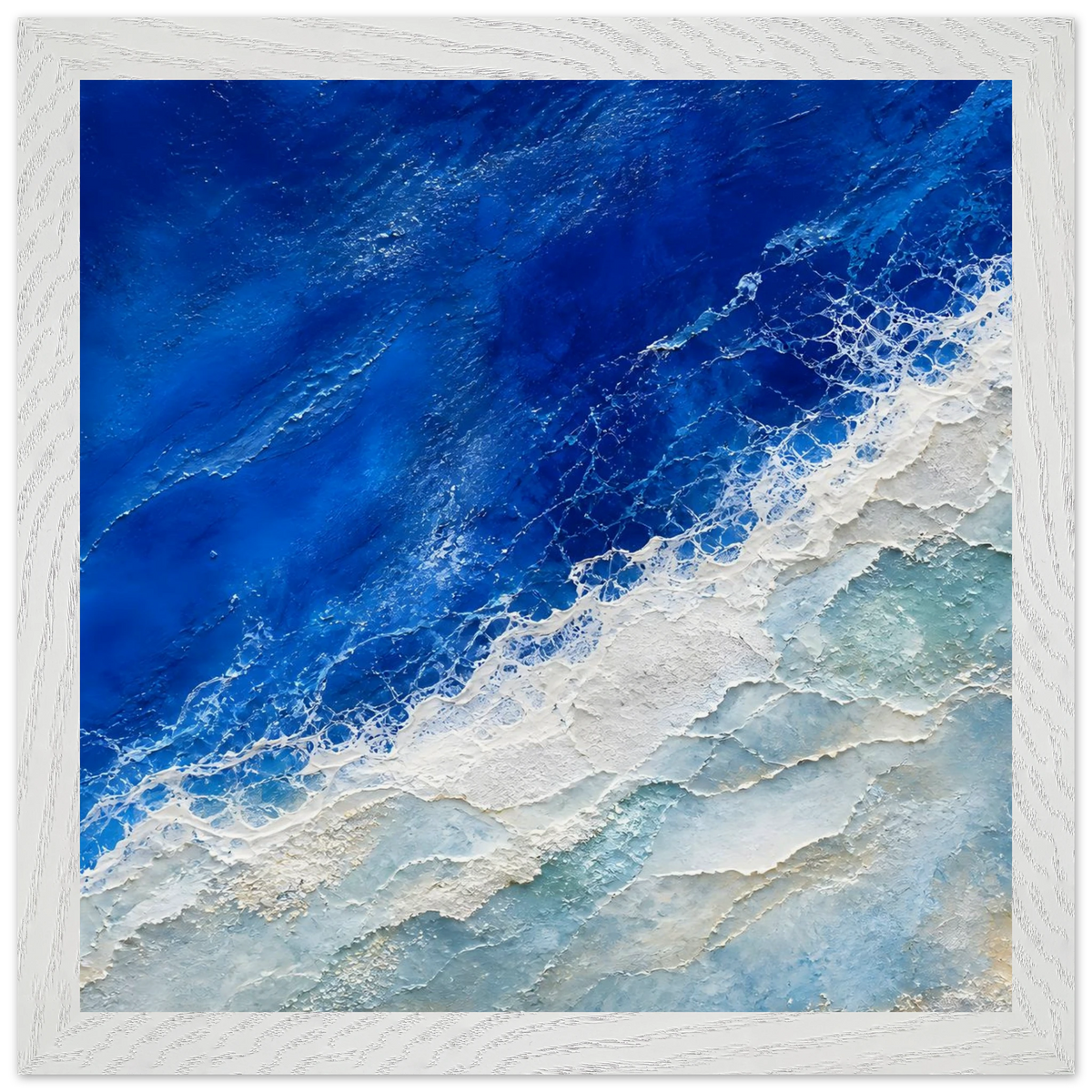 Cobalt Foam: abstract, cobalt and sea foam. Framed fine art print by The Light Stays.