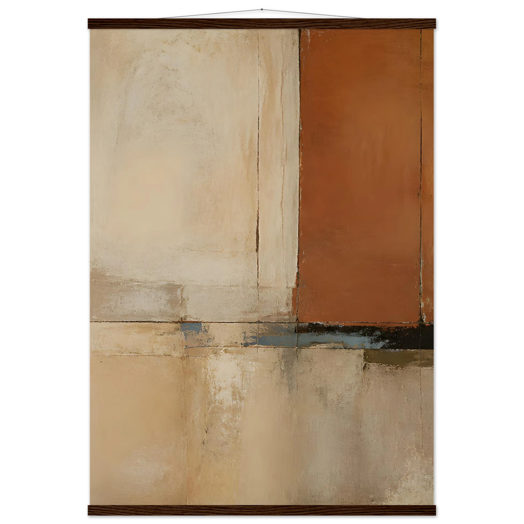 Terracotta Diptych, Panel I of II: two panels, terracotta and cream. Museum-quality fine art poster.