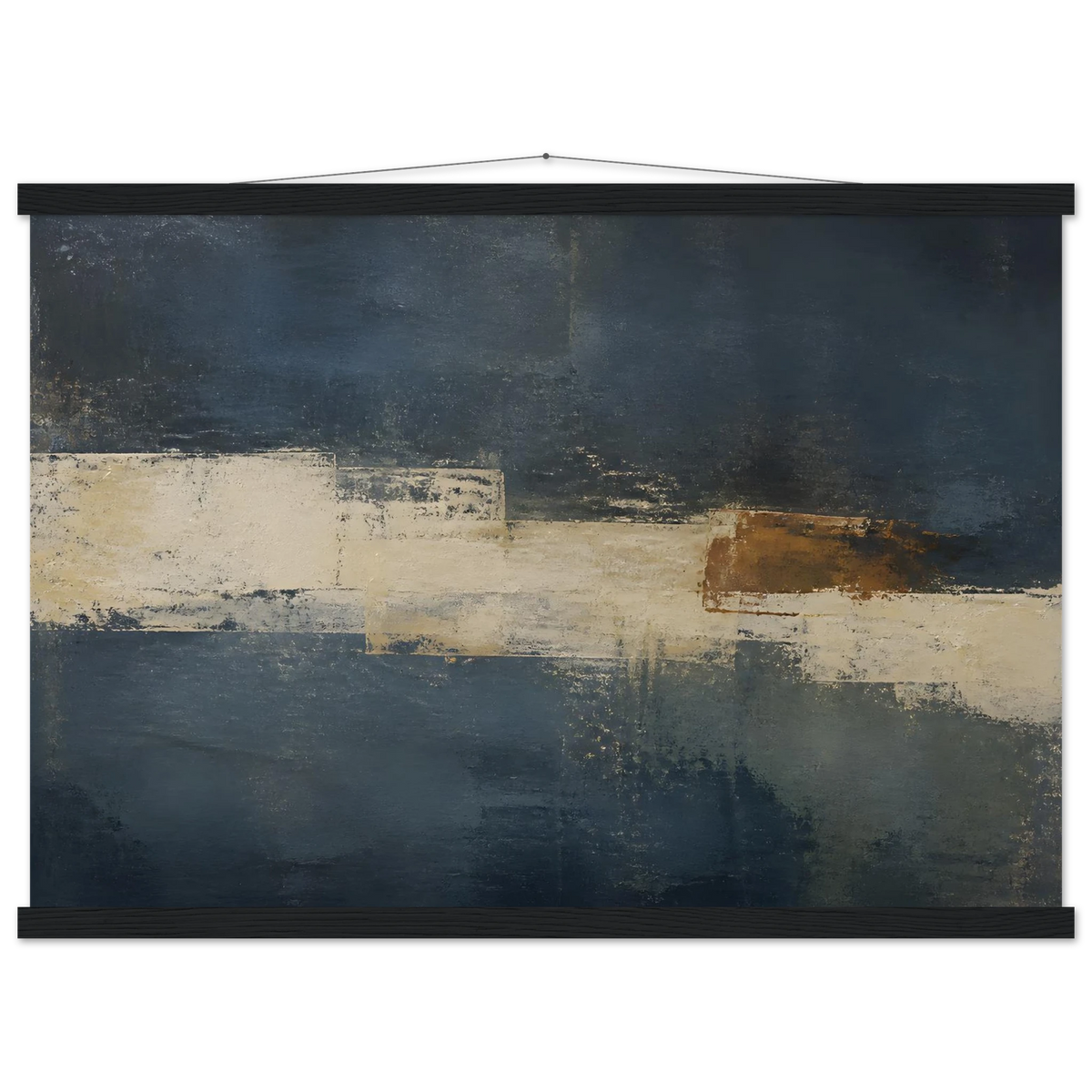 Ivory Crossing: abstract, ivory and serene lines. Fine art poster, alternate frame and size.