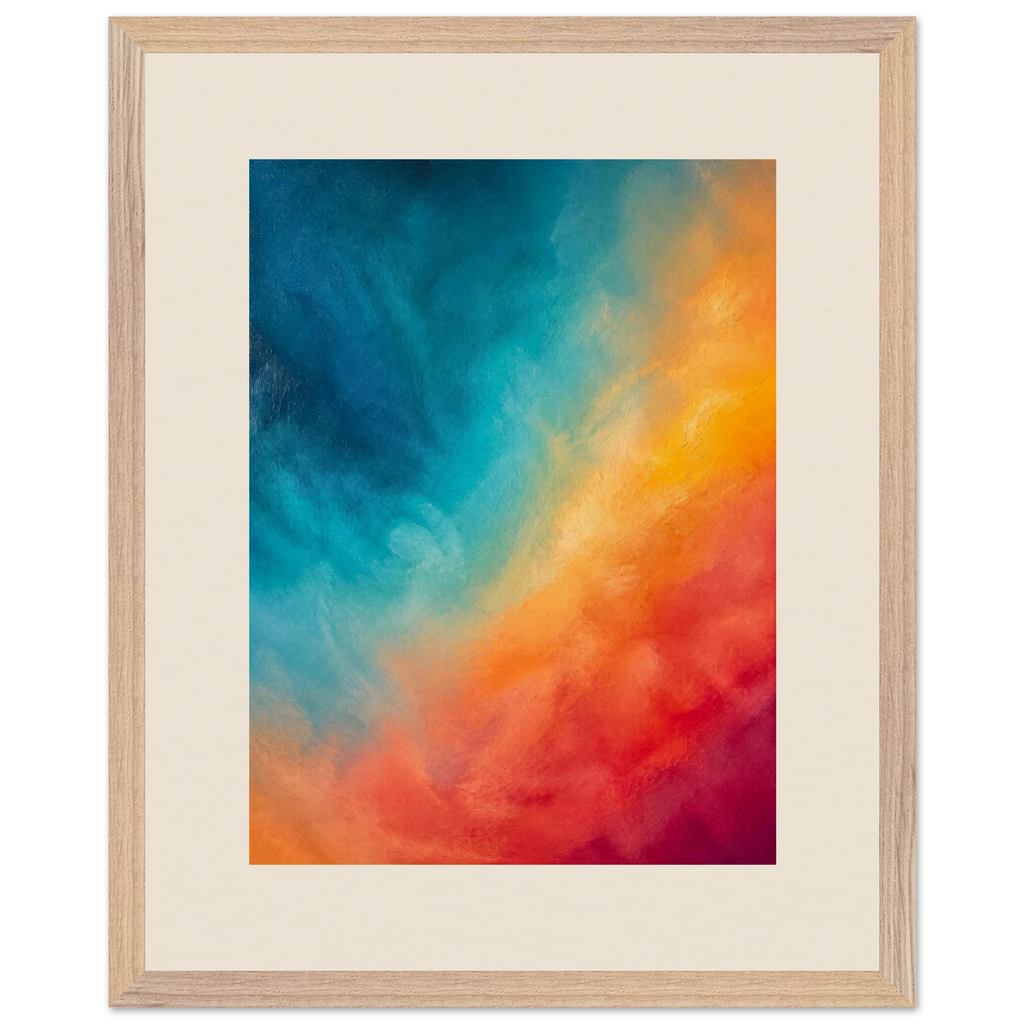 Teal and Orange: gradient, sea and dusk. Framed fine art print by The Light Stays.