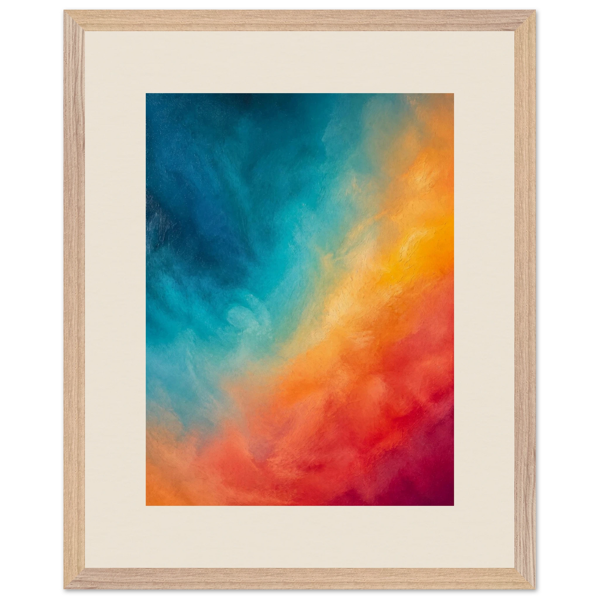 Teal and Orange: gradient, sea and dusk. Framed fine art print by The Light Stays.