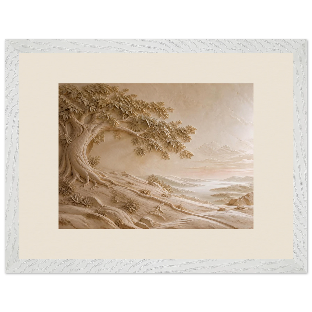 Sandstone Dawn: lumen and siena. Framed fine art print, alternate frame and size.