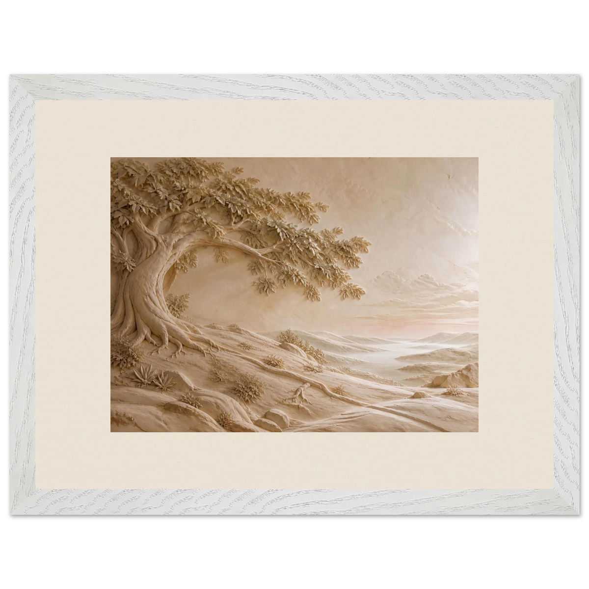 Sandstone Dawn: lumen and siena. Framed fine art print, alternate frame and size.