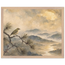 Golden Moon Bird, japanese art and japandi. Archival framed fine art print shown framed.