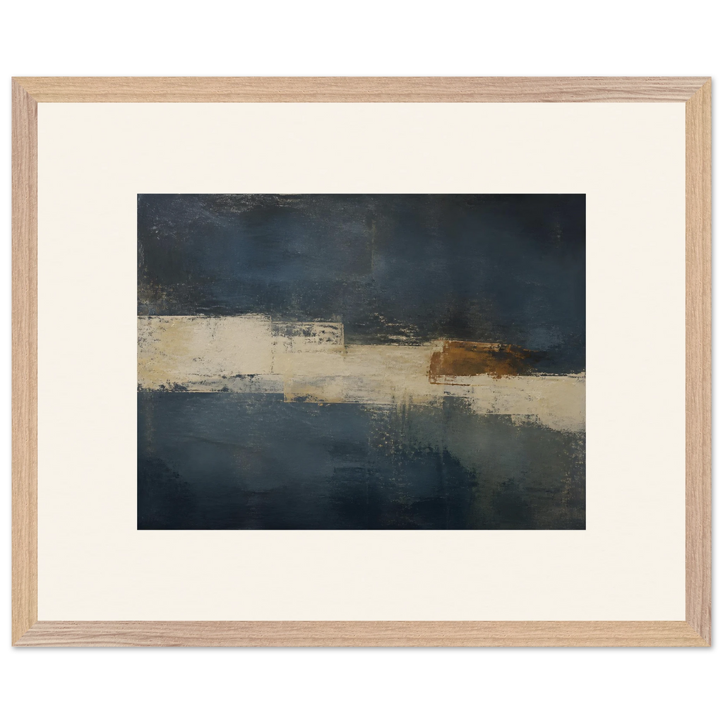 Ivory Crossing, abstract, ivory and serene lines. Archival framed fine art print shown framed.