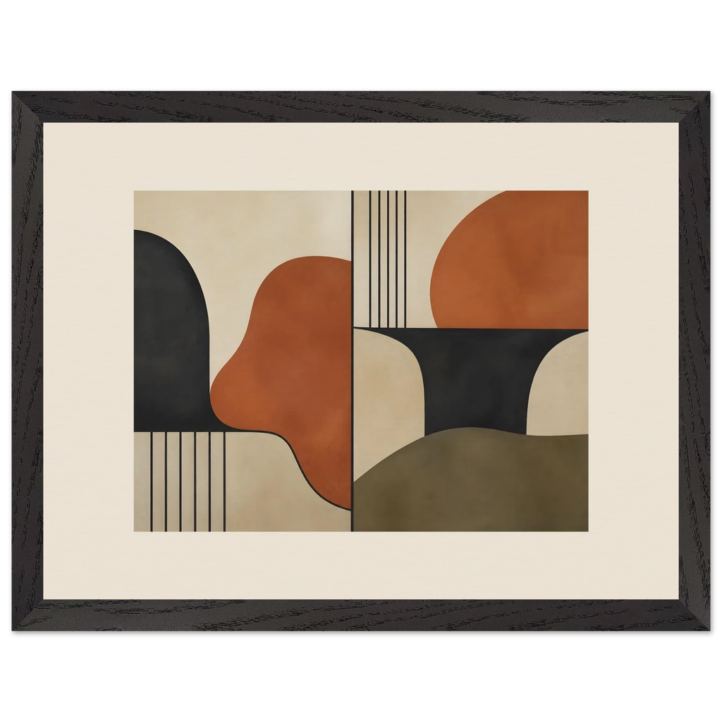 Compass and Clay: geometric abstract, clay and curves. Framed fine art print by The Light Stays.