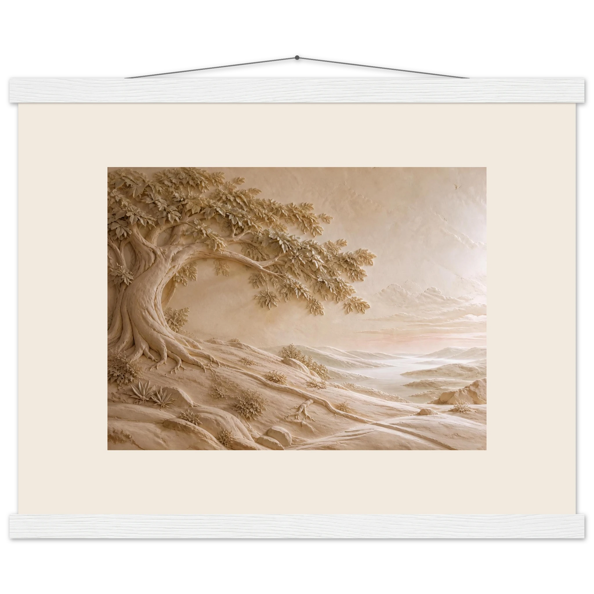 Sandstone Dawn: lumen and siena. Museum-quality fine art poster.