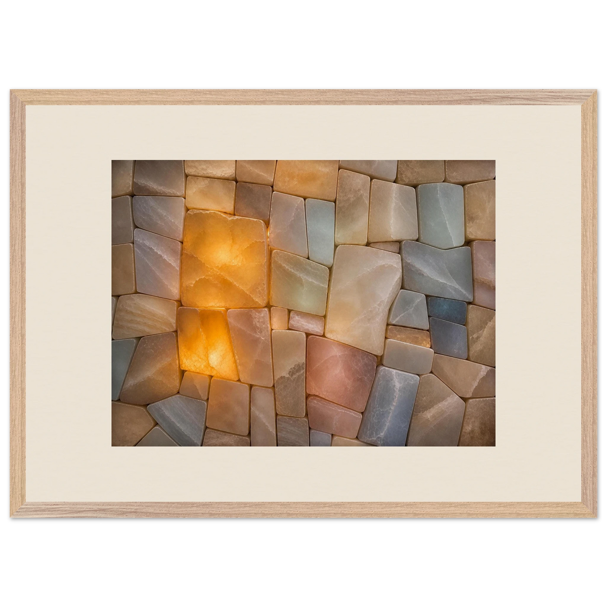 Stonelight, lumen and aura. Archival framed fine art print shown framed.