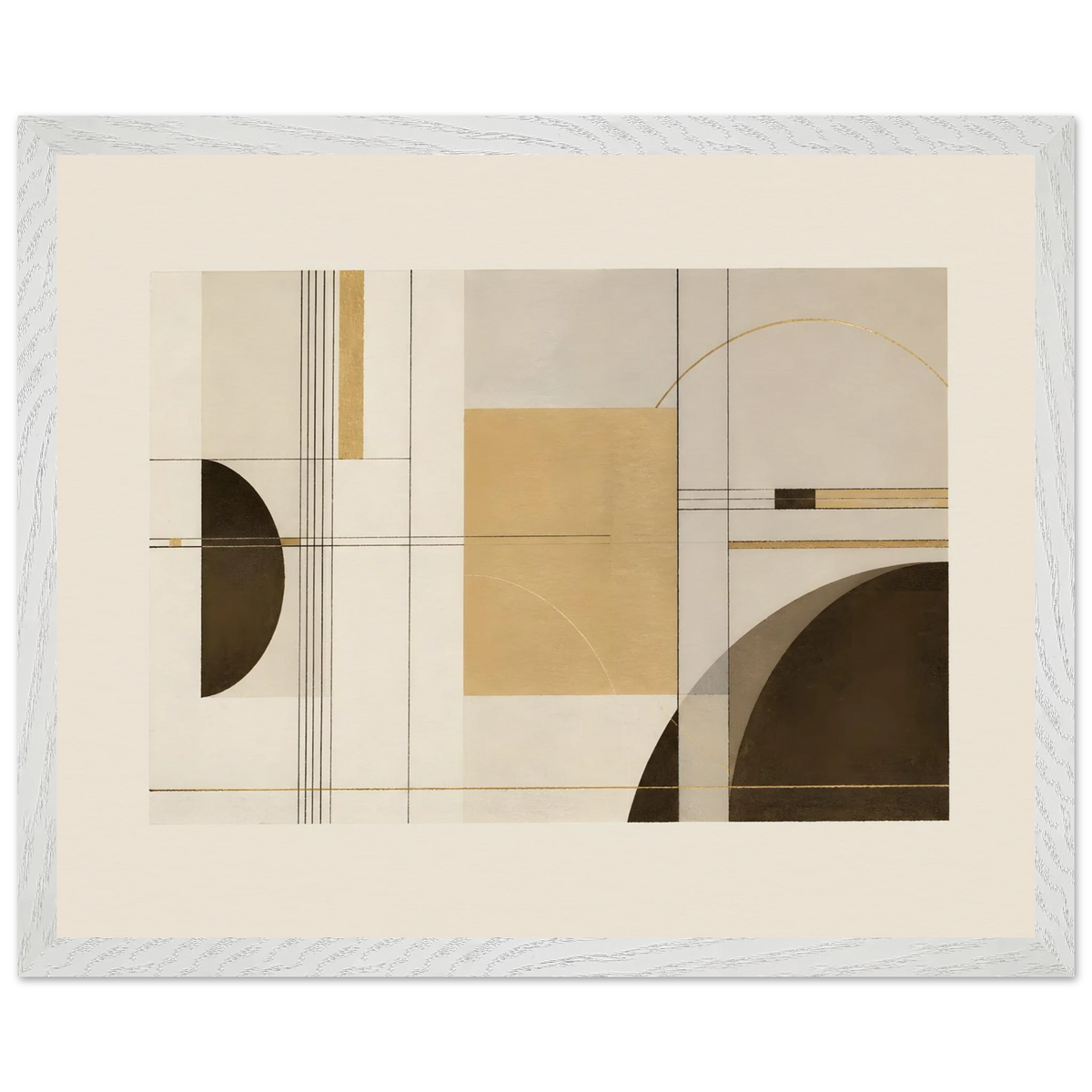 Lines of Sand: geometric abstract, neutral tones and texture. Framed fine art print by The Light Stays.