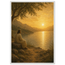 Quadro cristão Bênção do Lago, Jesus sob uma oliveira diante de um lago dourado